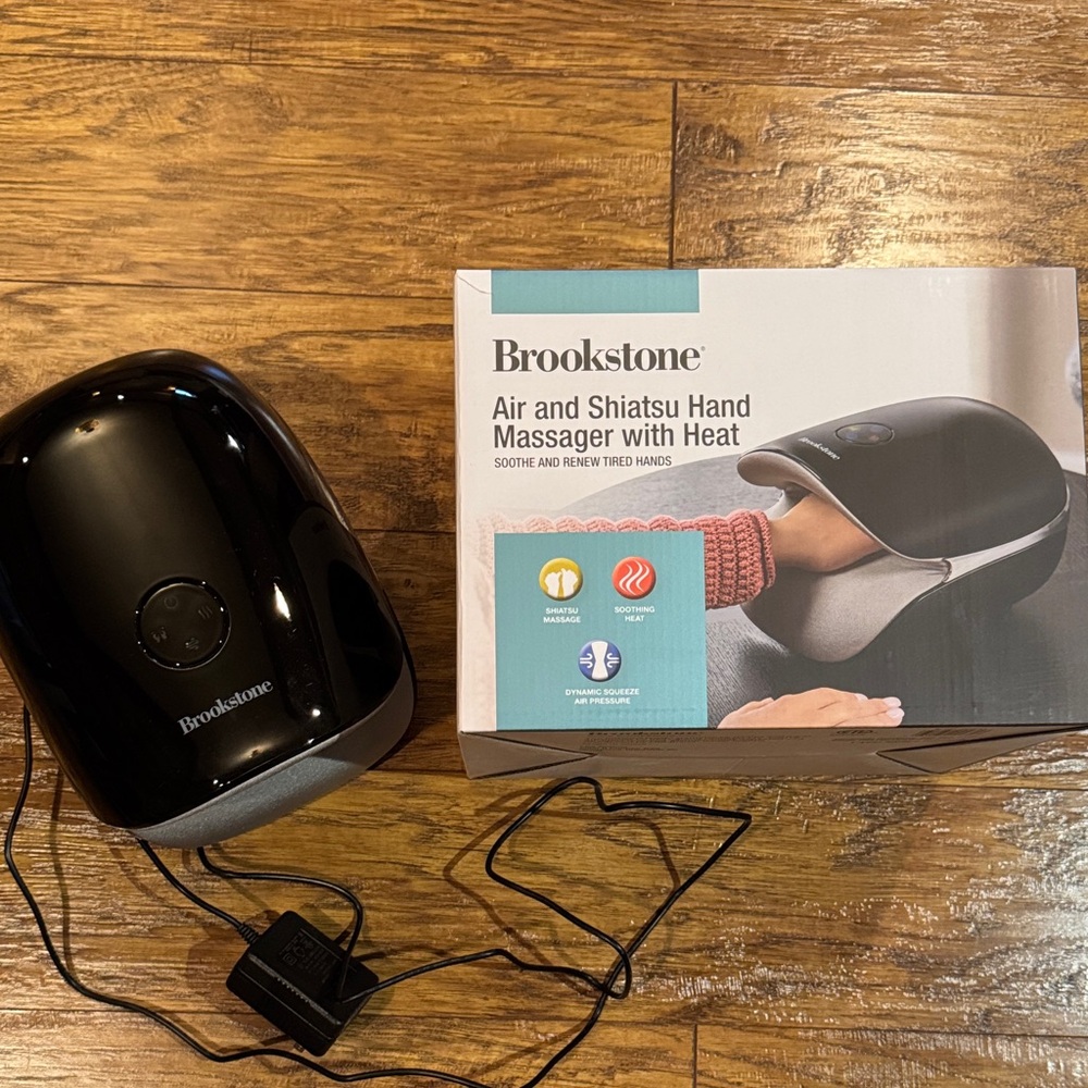 Brookstone Black and Gray Hand Massager with Heat